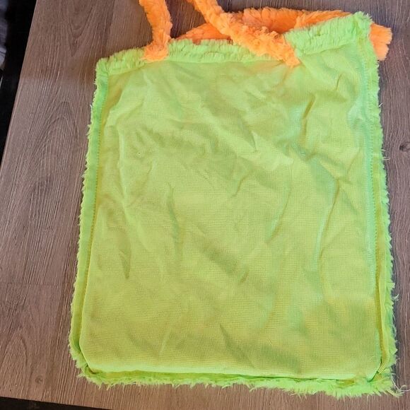 Green Fuzzy Embroidered Frankenstein Trick or Treat Bag - Picture 6 of 10